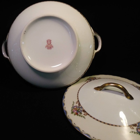 Antique Replacement China 1920s Noritake Round Covered Vegetable Bowl in Mariana - Picture 13 of 15